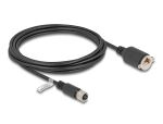 Delock M12 Kabel D-kodiert 4 Pin Buchse zu RJ45 Buchse zum Einbau Cat.5e FTP 3 m schwarz