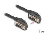 Delock Serielles Kabel D-Sub 15 Buchse mit Schraube 90° nach rechts gewinkelt zu D-Sub 15 Buchse mit Schraube 90° nach rechts gewinkelt 1 m schwarz
