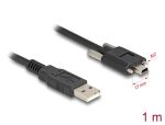 Delock USB 2.0 Kabel Typ-A Stecker zu Typ Mini-B Stecker mit Schraubenabstand 13 mm 1 m schwarz