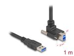 Delock USB 5 Gbps Kabel USB Typ-A Stecker gerade zu USB Typ-B Stecker mit Schraubenabstand 22 mm 90° nach oben gewinkelt 1 m schwarz