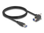 Delock USB 5 Gbps Kabel USB Typ-A Stecker gerade zu USB Typ-B Stecker mit Schraubenabstand 22 mm 90° nach oben gewinkelt 1 m schwarz