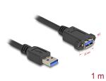 Delock USB 5 Gbps Kabel USB Typ-A Stecker zu USB Typ-A Buchse zum Einbau 1 m schwarz