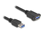 Delock USB 5 Gbps Kabel USB Typ-A Stecker zu USB Typ-A Buchse zum Einbau 1 m schwarz