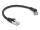 Delock RJ45 Netzwerkkabel Cat.8.1 S/FTP Stecker 45° nach rechts gewinkelt zu Stecker gerade bis 40 Gbps 0,25 m schwarz