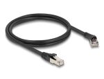 Delock RJ45 Netzwerkkabel Cat.8.1 S/FTP Stecker 45° nach rechts gewinkelt zu Stecker gerade bis 40 Gbps 1 m schwarz