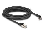 Delock RJ45 Netzwerkkabel Cat.8.1 S/FTP Stecker 45° nach rechts gewinkelt zu Stecker gerade bis 40 Gbps 5 m schwarz