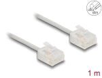 Delock RJ45 Netzwerkkabel Cat.6 UTP Ultra Slim 1 m grau mit kurzen Steckern