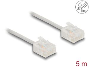 Delock RJ45 Netzwerkkabel Cat.6 UTP Ultra Slim 5 m grau mit kurzen Steckern