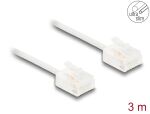 Delock RJ45 Netzwerkkabel Cat.6 UTP Ultra Slim 3 m weiß mit kurzen Steckern