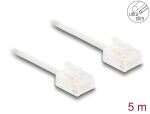 Delock RJ45 Netzwerkkabel Cat.6 UTP Ultra Slim 5 m weiß mit kurzen Steckern