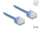 Delock RJ45 Netzwerkkabel Cat.6 UTP Ultra Slim 3 m blau mit kurzen Steckern
