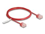 Delock RJ45 Netzwerkkabel Cat.6 UTP Ultra Slim 1 m rot mit kurzen Steckern