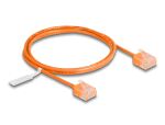 Delock RJ45 Netzwerkkabel Cat.6 UTP Ultra Slim 1 m orange mit kurzen Steckern