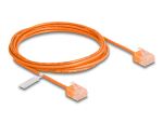 Delock RJ45 Netzwerkkabel Cat.6 UTP Ultra Slim 2 m orange mit kurzen Steckern