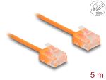 Delock RJ45 Netzwerkkabel Cat.6 UTP Ultra Slim 5 m orange mit kurzen Steckern