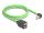 Delock RJ45 Netzwerk Verlängerungskabel Cat.6A Stecker unten gewinkelt zu Buchse SF/UTP schleppkettentauglich PUR (TPU) 1 m grün