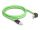 Delock RJ45 Netzwerkkabel Cat.6A Stecker zu Stecker oben gewinkelt SF/UTP schleppkettentauglich PUR (TPU) 1 m grün
