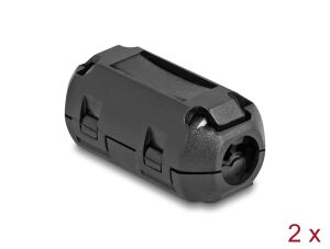 Delock Ferritkern / Ferritring für Rundkabel 7 mm 2 Stück schwarz