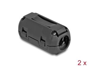 Delock Ferritkern / Ferritring für Rundkabel 9 mm 2 Stück schwarz