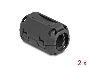 Delock Ferritkern / Ferritring für Rundkabel 13 mm 2 Stück schwarz