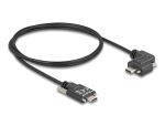 Delock USB 2.0 Kabel USB Type-C™ Stecker mit Schrauben zu USB Type-C™ Stecker mit Schrauben gewinkelt links / rechts PD 3.0 60 W 1 m