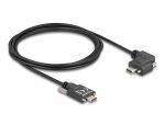 Delock USB 2.0 Kabel USB Type-C™ Stecker mit Schrauben zu USB Type-C™ Stecker mit Schrauben gewinkelt links / rechts PD 3.0 60 W 2 m
