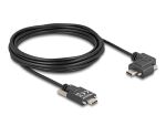 Delock USB 2.0 Kabel USB Type-C™ Stecker mit Schrauben zu USB Type-C™ Stecker mit Schrauben gewinkelt links / rechts PD 3.0 60 W 5 m