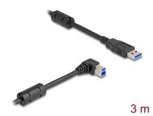 Delock USB 5 Gbps Kabel Typ-A Stecker zu Typ-B Stecker 90° rechts gewinkelt 3 m