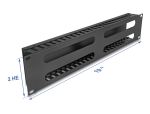 Delock 19″ 2 HE Kabelmanagement Rangierpanel mit 4 Öffnungen Metall schwarz