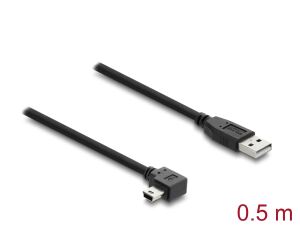 Delock USB 2.0 Kabel Typ-A Stecker zu Typ Mini-B Stecker rechts gewinkelt 0,5 m