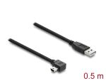 Delock USB 2.0 Kabel Typ-A Stecker zu Typ Mini-B Stecker rechts gewinkelt 0,5 m