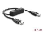 Delock USB Stromversorgungskabel Typ-A Stecker zu Stecker mit Schalter 0,5 m