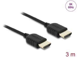 Delock Koaxiales High Speed HDMI Kabel 8K 60 Hz 48 Gbps mit Geflechtmantel 3 m