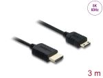 Delock Koaxiales High Speed HDMI Kabel HDMI Stecker zu Mini HDMI Stecker 8K 60 Hz 3 m