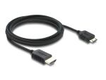 Delock Koaxiales High Speed HDMI Kabel HDMI Stecker zu Mini HDMI Stecker 8K 60 Hz mit Geflechtmantel 2 m