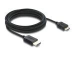 Delock Koaxiales High Speed HDMI Kabel HDMI Stecker zu Mini HDMI Stecker 8K 60 Hz mit Geflechtmantel 3 m