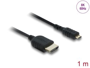 Delock Koaxiales High Speed HDMI Kabel HDMI Stecker zu Micro HDMI Stecker 8K 60 Hz 1 m