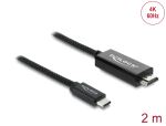 Delock Koaxiales USB Type-C™ zu HDMI Kabel (DP Alt Mode) 4K 60 Hz mit Geflechtmantel 2 m