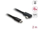 Delock Koaxiales USB 40 Gbps Kabel gewinkelt links / rechts USB PD 3.1 240 W 2 m