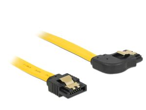 Delock SATA 3 Gb/s Kabel gerade auf rechts gewinkelt 30 cm gelb
