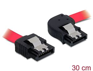 Delock SATA 3 Gb/s Kabel gerade auf rechts gewinkelt 30 cm rot