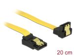 Delock SATA 6 Gb/s Kabel oben gewinkelt auf unten gewinkelt 20 cm gelb