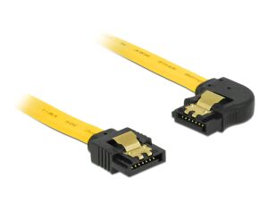 Delock SATA 6 Gb/s Kabel gerade auf links gewinkelt 70 cm gelb