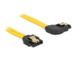 Delock SATA 6 Gb/s Kabel gerade auf rechts gewinkelt 30 cm gelb