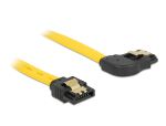 Delock SATA 6 Gb/s Kabel gerade auf rechts gewinkelt 50 cm gelb