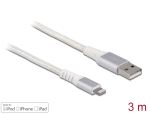 Delock USB Daten- und Ladekabel für iPhone™, iPad™, iPod™ DuPont™ Kevlar® weiß 3 m