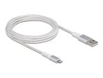 Delock USB Daten- und Ladekabel für iPhone™, iPad™, iPod™ DuPont™ Kevlar® weiß 3 m