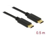 Delock USB 2.0 Kabel Type-C zu Type-C 0,5 m PD 5 A E-Marker