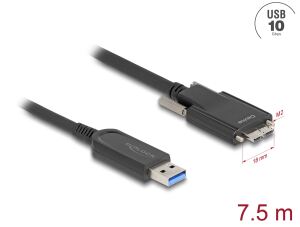 Delock Aktives Optisches Kabel USB 10 Gbps Typ-A Stecker zu Typ Micro-B Stecker mit Schrauben 7,5 m