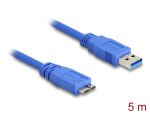 Delock USB 5 Gbps Kabel Typ-A Stecker zu Typ Micro-B Stecker 5 m blau